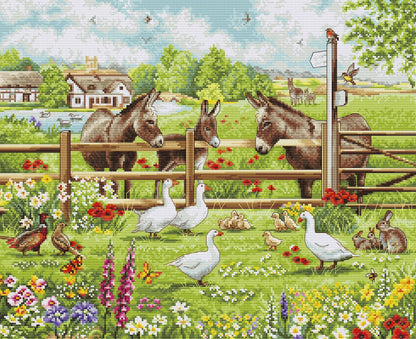 Kit de Punto de Cruz "El Patio de los Burros" – Luca-S BU5087