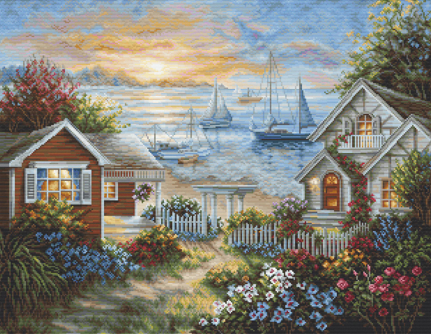 Kit de Punto de Cruz Luca-S Gold - Tranquil Seafront B619