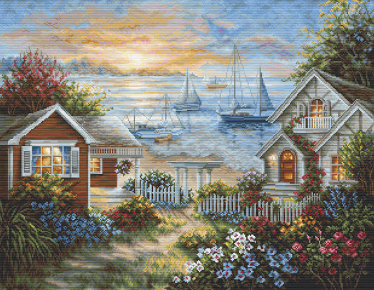 Kit de Punto de Cruz Luca-S Gold - Tranquil Seafront B619