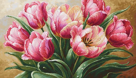 Kit de Punto de Cruz "Tulipanes Elegantes" – Luca-S GOLD B718