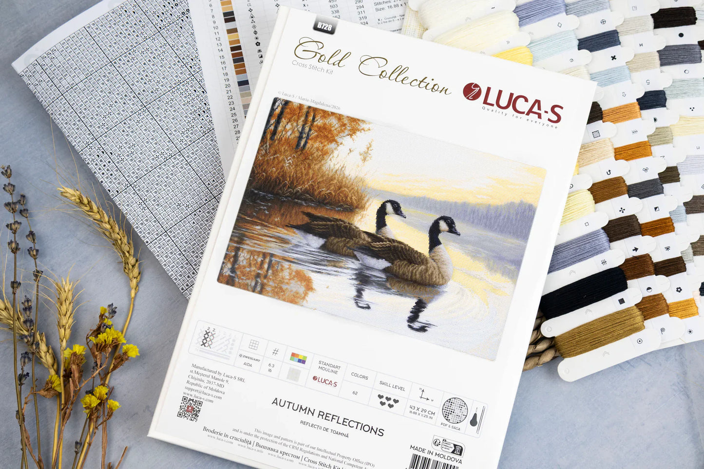 Kit de punto de cruz Luca-S GOLD “Autumn Reflections” B728