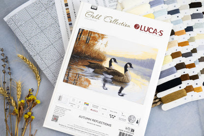 Kit de punto de cruz Luca-S GOLD “Autumn Reflections” B728