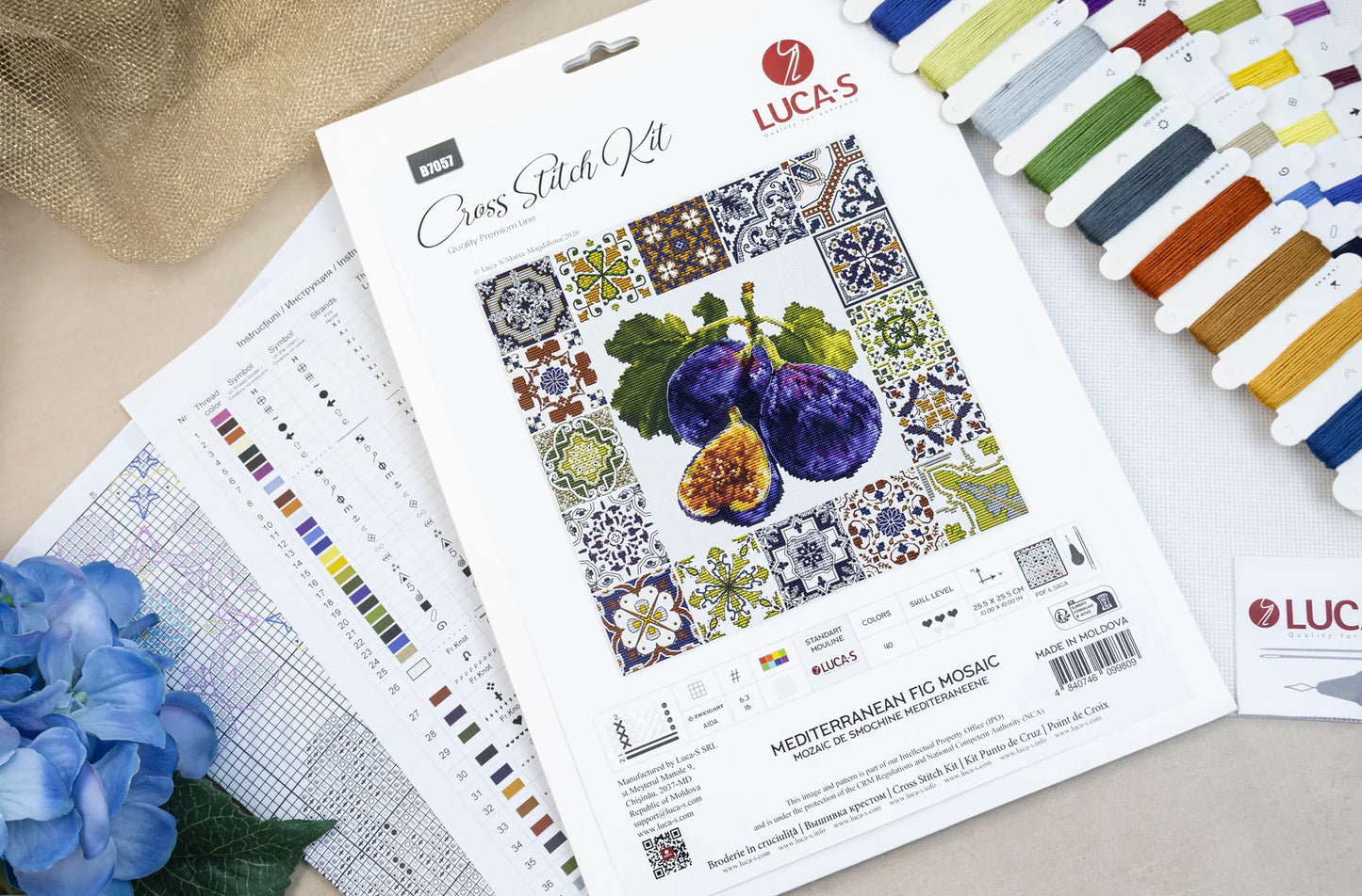 Kit de punto de cruz Luca-S “Mediterranean Fig Mosaic” B7057