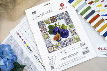 Kit de punto de cruz Luca-S “Mediterranean Fig Mosaic” B7057