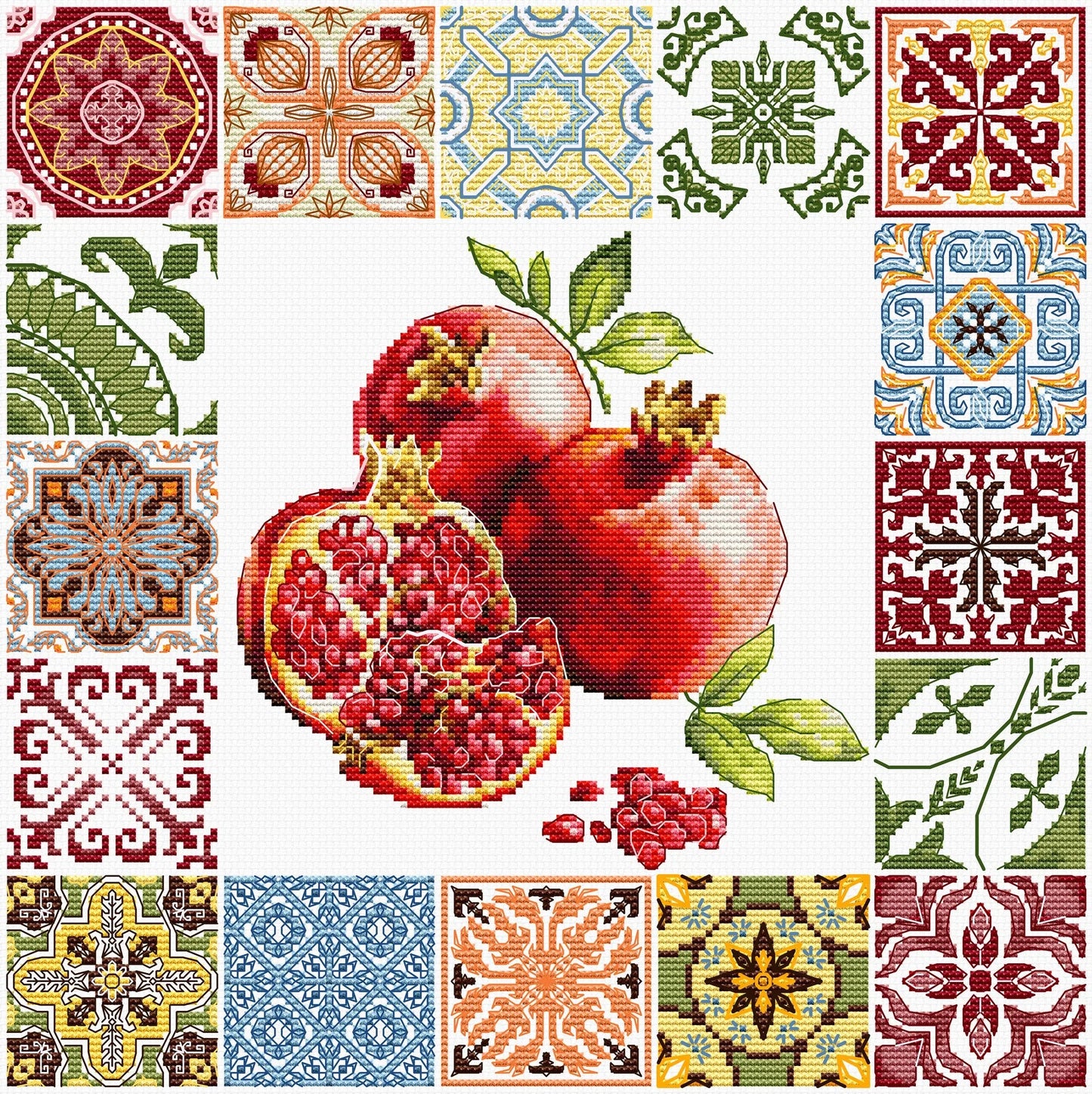 Kit de punto de cruz Luca-S “Mosaic – Heart of the Pomegranate” B7058