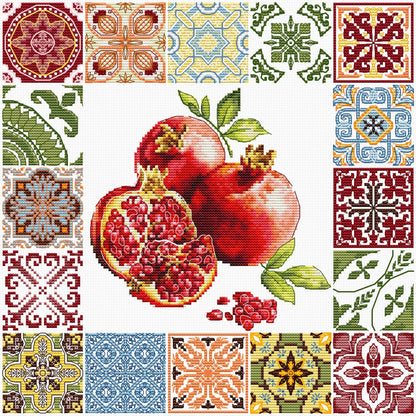 Kit de punto de cruz Luca-S “Mosaic – Heart of the Pomegranate” B7058
