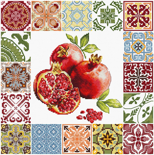 Kit de punto de cruz Luca-S “Mosaic – Heart of the Pomegranate” B7058