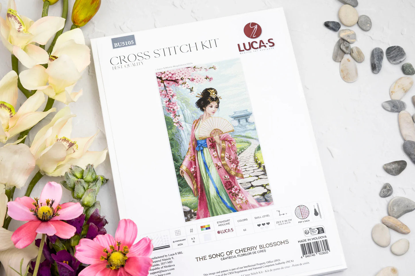 Kit punto de cruz Luca-S BU5105 The Song of Cherry Blossoms