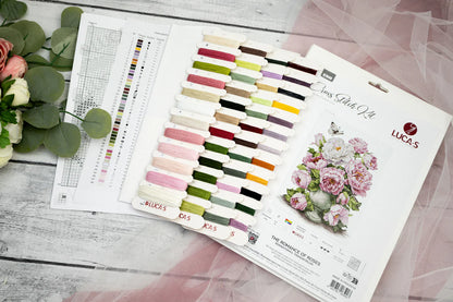 Kit de Punto de Cruz "El Romance de las Rosas" B7040