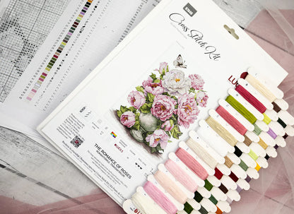 Kit de Punto de Cruz "El Romance de las Rosas" B7040