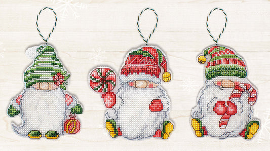 Gnomos navideños - JK030 Luca-S - Kit de Punto de Cruz