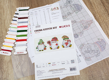 Gnomos navideños - JK030 Luca-S - Kit de Punto de Cruz