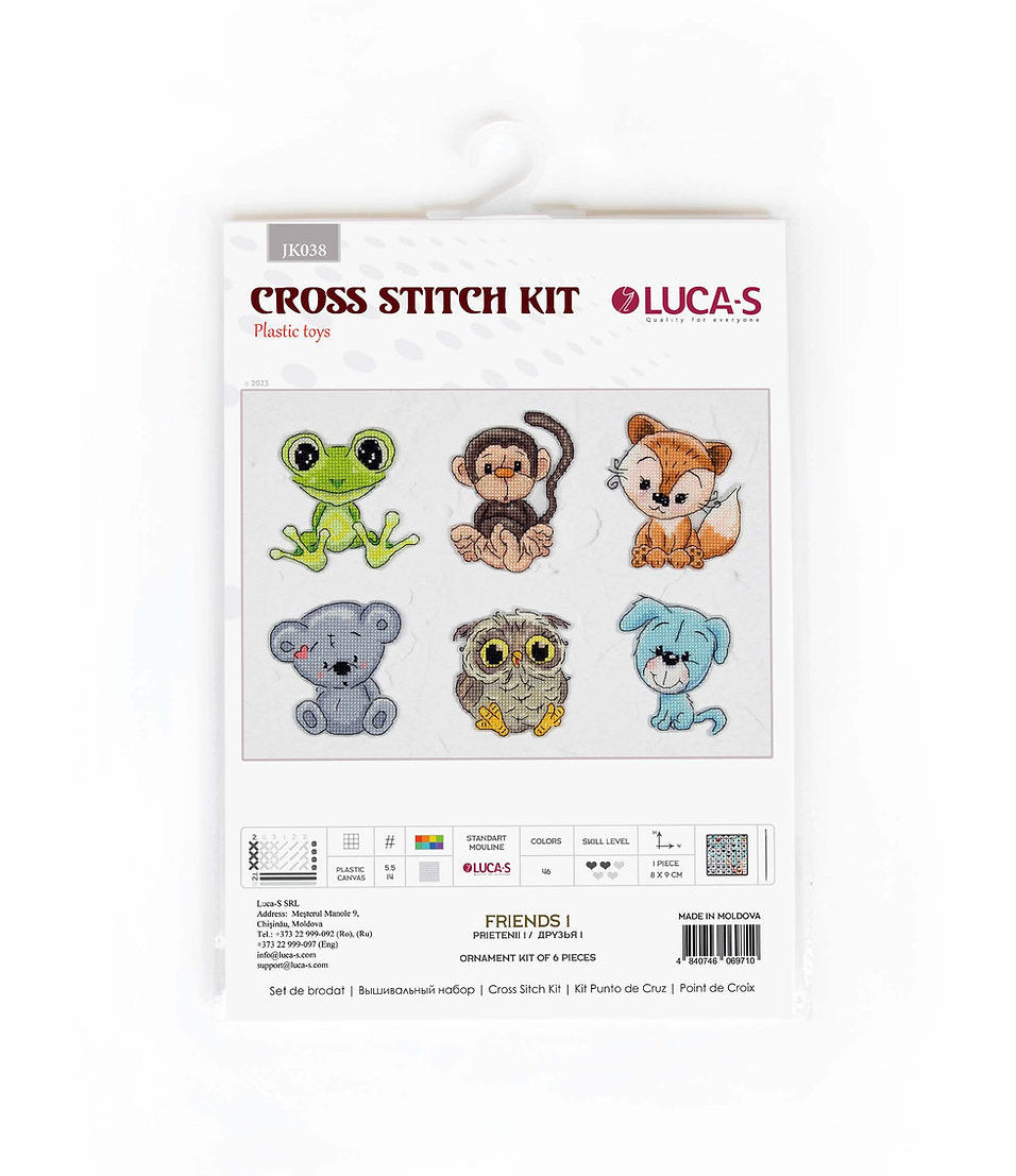 Kit de Punto de Cruz Animalitos Amigos No.1 de Luca-S - JK038