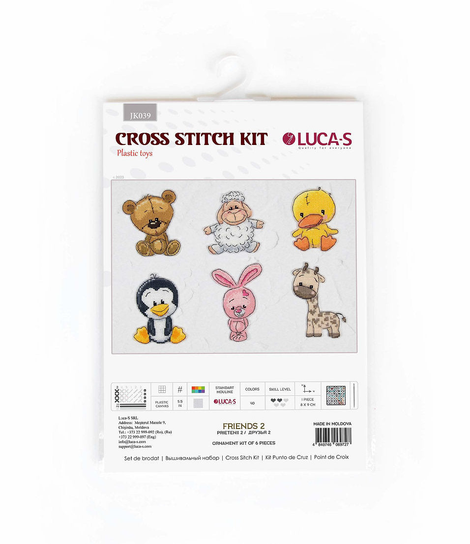 Kit de Punto de Cruz Animalitos Amigos No.2 de Luca-S - JK039