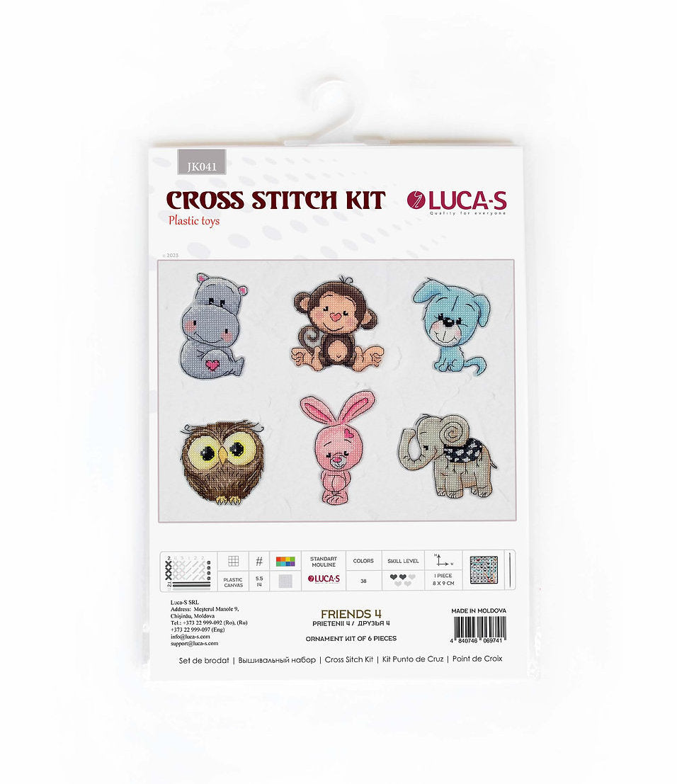 Kit de Punto de Cruz Animalitos Amigos No.4 de Luca-S - JK041