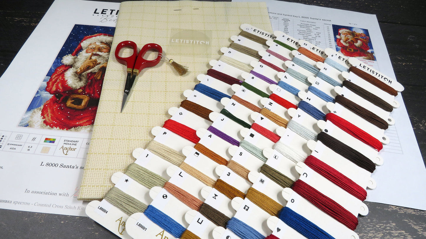 L8000 El secreto de Santa - LETISTITCH - Kit de Punto de Cruz