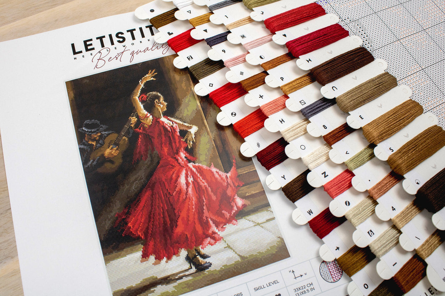 L8023 Flamenco - LETISTITCH - Kit de Punto de Cruz