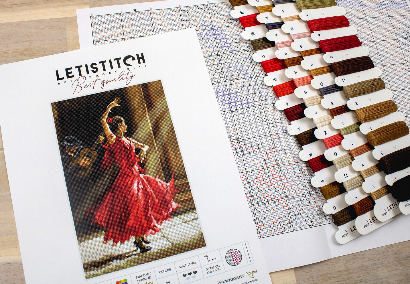 L8023 Flamenco - LETISTITCH - Kit de Punto de Cruz