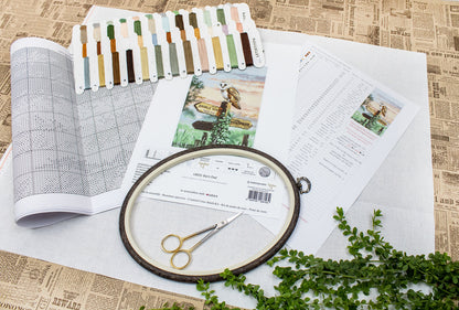 Kit de Punto de Cruz 'Vigilante Crepuscular' L8031 - Majestuosa Lechuza en Paisaje Rural de LETISTITCH