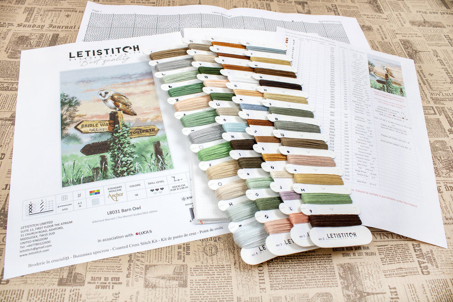 Kit de Punto de Cruz 'Vigilante Crepuscular' L8031 - Majestuosa Lechuza en Paisaje Rural de LETISTITCH