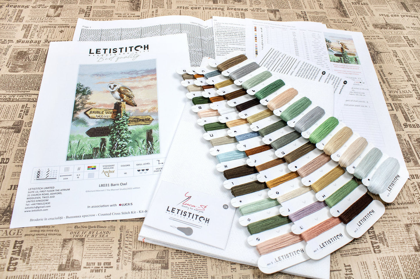 Kit de Punto de Cruz 'Vigilante Crepuscular' L8031 - Majestuosa Lechuza en Paisaje Rural de LETISTITCH