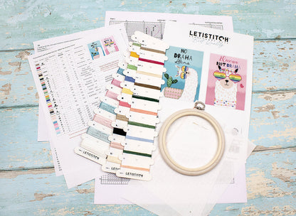 No Drama Llama - L8044 LETISTITCH - Kit de Punto de Cruz