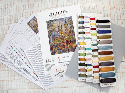 Kit de punto de cruz contado "El Palacio" Londres de Letistitch L8058
