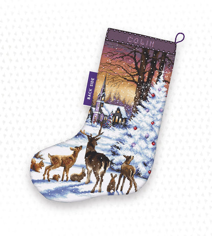 LETI 948 Christmas Wood - Calcetín de Navidad LETISTITCH