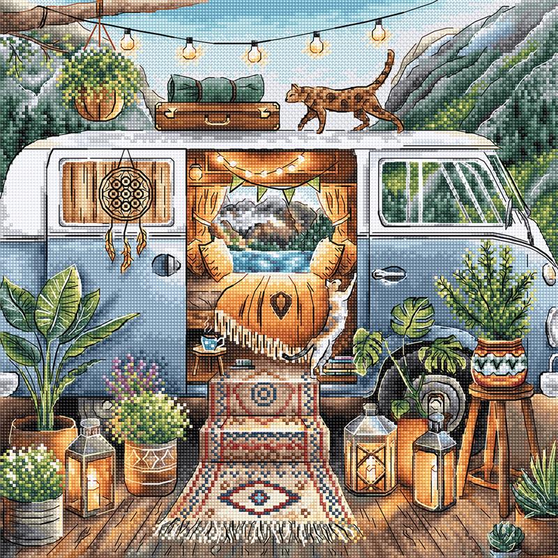 P017 Home is Where We Park It - Cross-Stitch Kit - Signature Collection