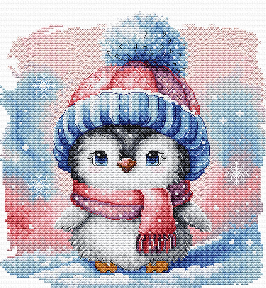 Frosty Penguin Friend - Cross Stitch Kit AVA P047