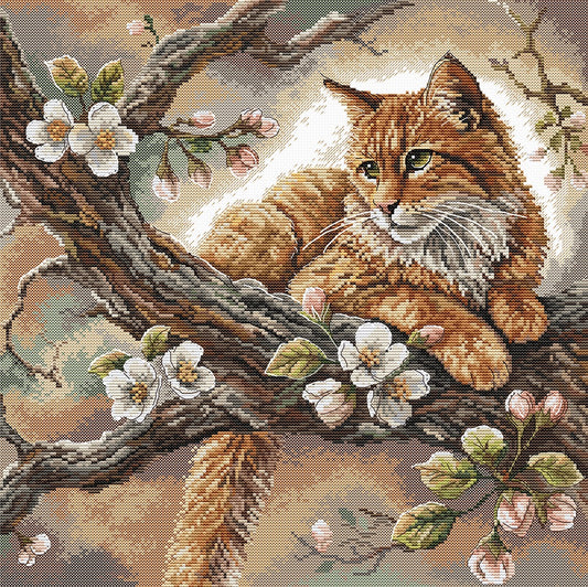 The Cat on the Apple Tree - Cross Stitch Kit AVA P059