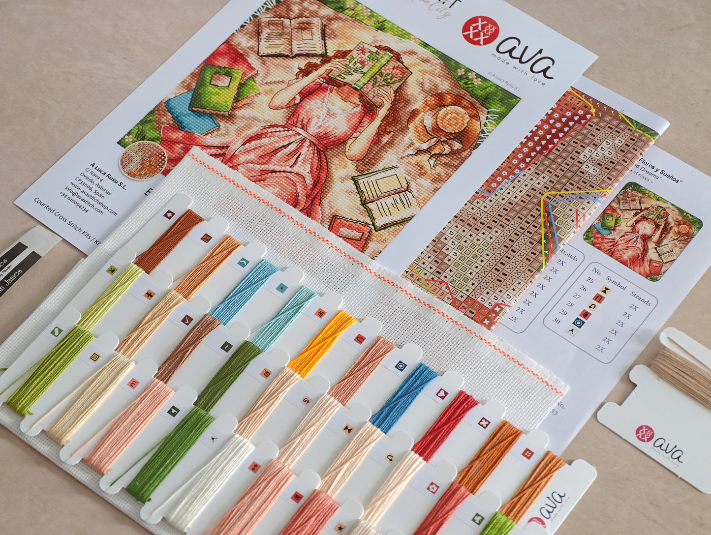 Books, flowers and dreams - Cross Stitch Kit AVA P114