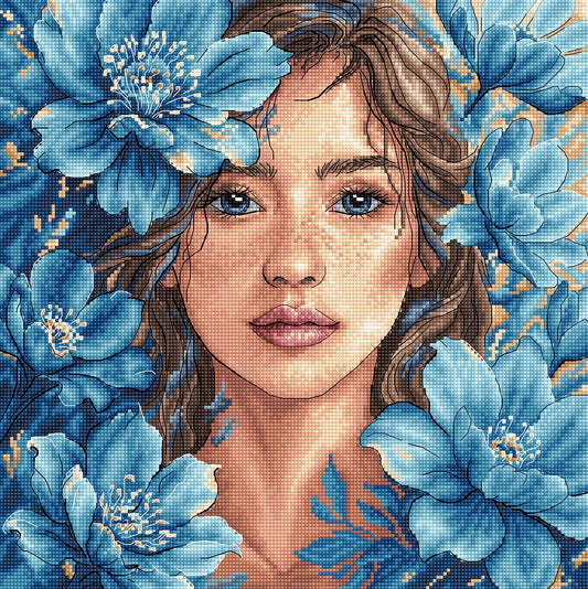 P125 Blue Gaze - Cross Stitch Kit AVA