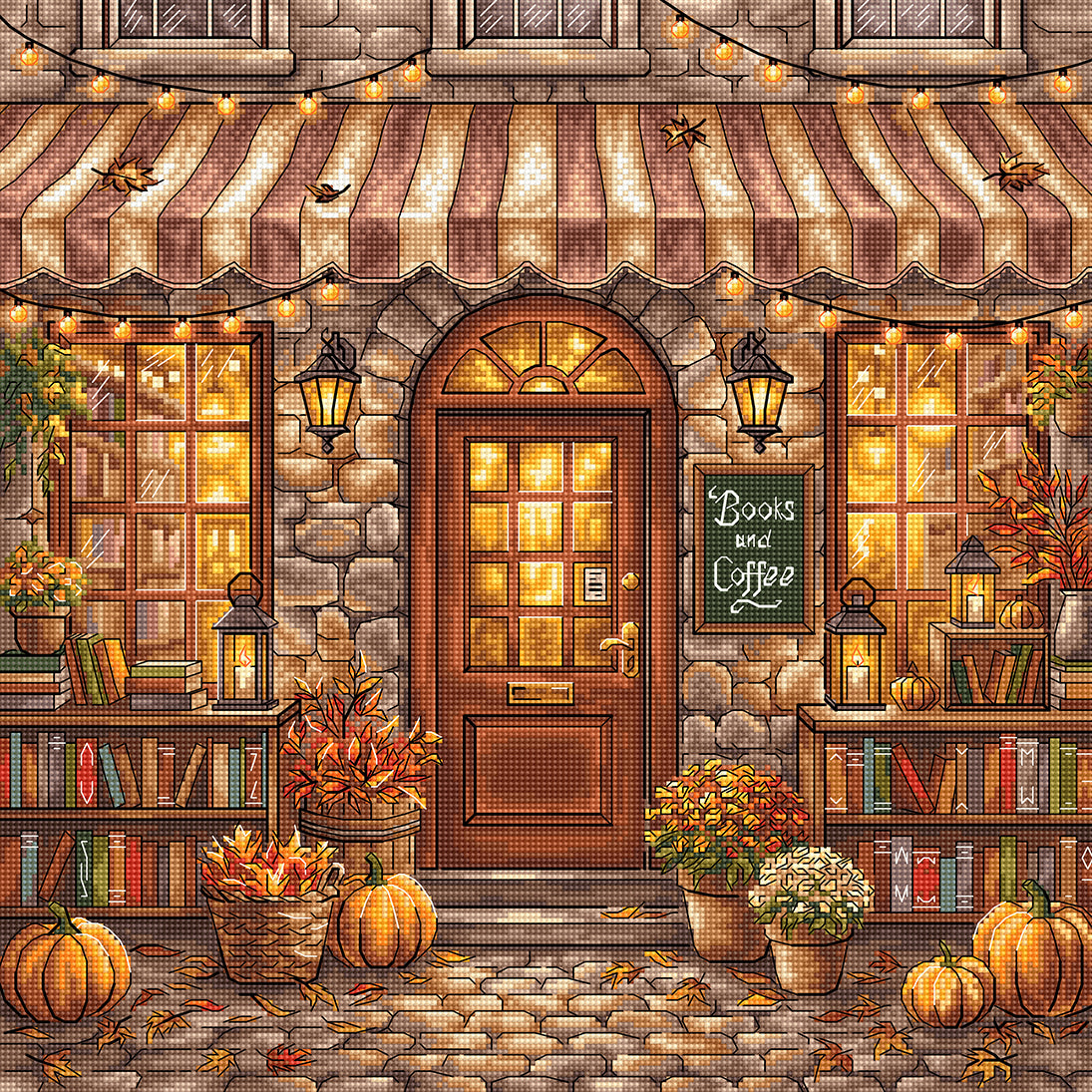 P130 Books and Coffee - Cross-Stitch Kit