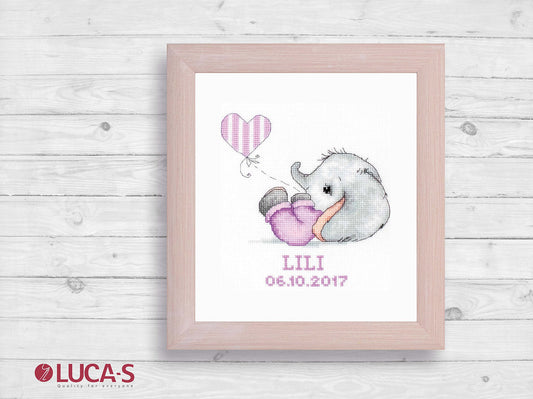 R04 Elefante - Marco y Kit de Punto de Cruz Luca-S