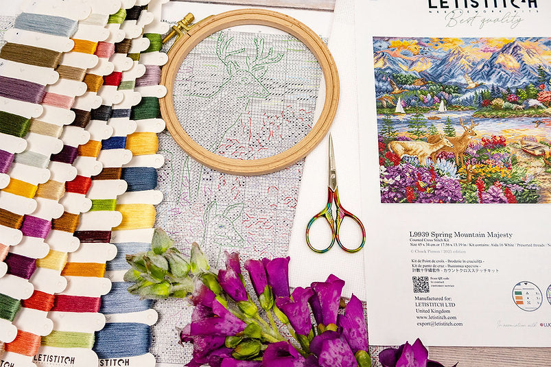 Kit de Punto de Cruz "Esplendor Primaveral en la Montaña" – Letistitch L9939