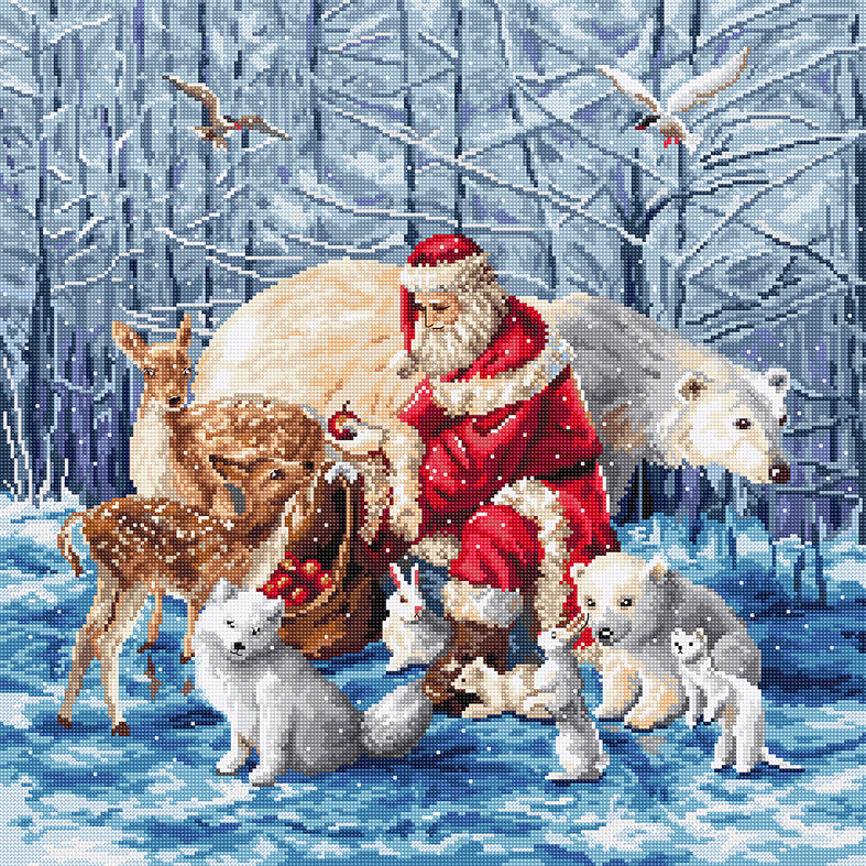 Santa and Friends - L8082 LETISTITCH - Kit de Punto de Cruz