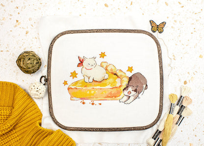 Kit de Punto de Cruz "Comer Dormir Estirarse" - LETISTITCH L8811