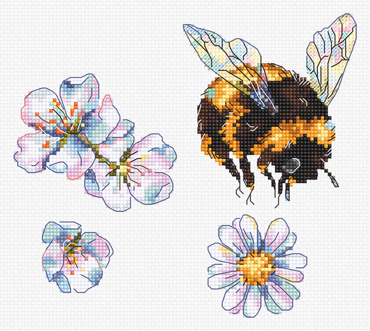 Kit de Punto de Cruz 'Abejorro Peludo' L8820 de Letistitch - Delicadeza y Naturaleza