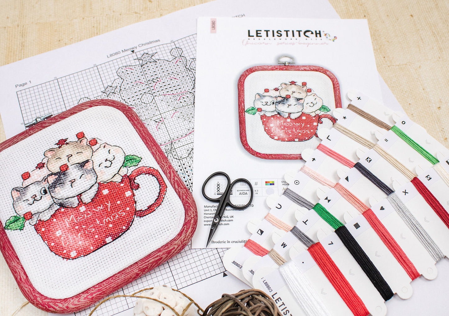 Kit de Punto de Cruz "Meowy Christmas" - Letistitch L8080