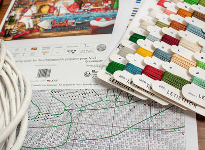 Preparándose para la Navidad - L8074 LETISTITCH - Kit de Punto de Cruz