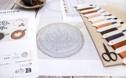 Kit de Punto de Cruz Letistitch L8097 "La Vida es Demasiado Corta para un Mal Café"