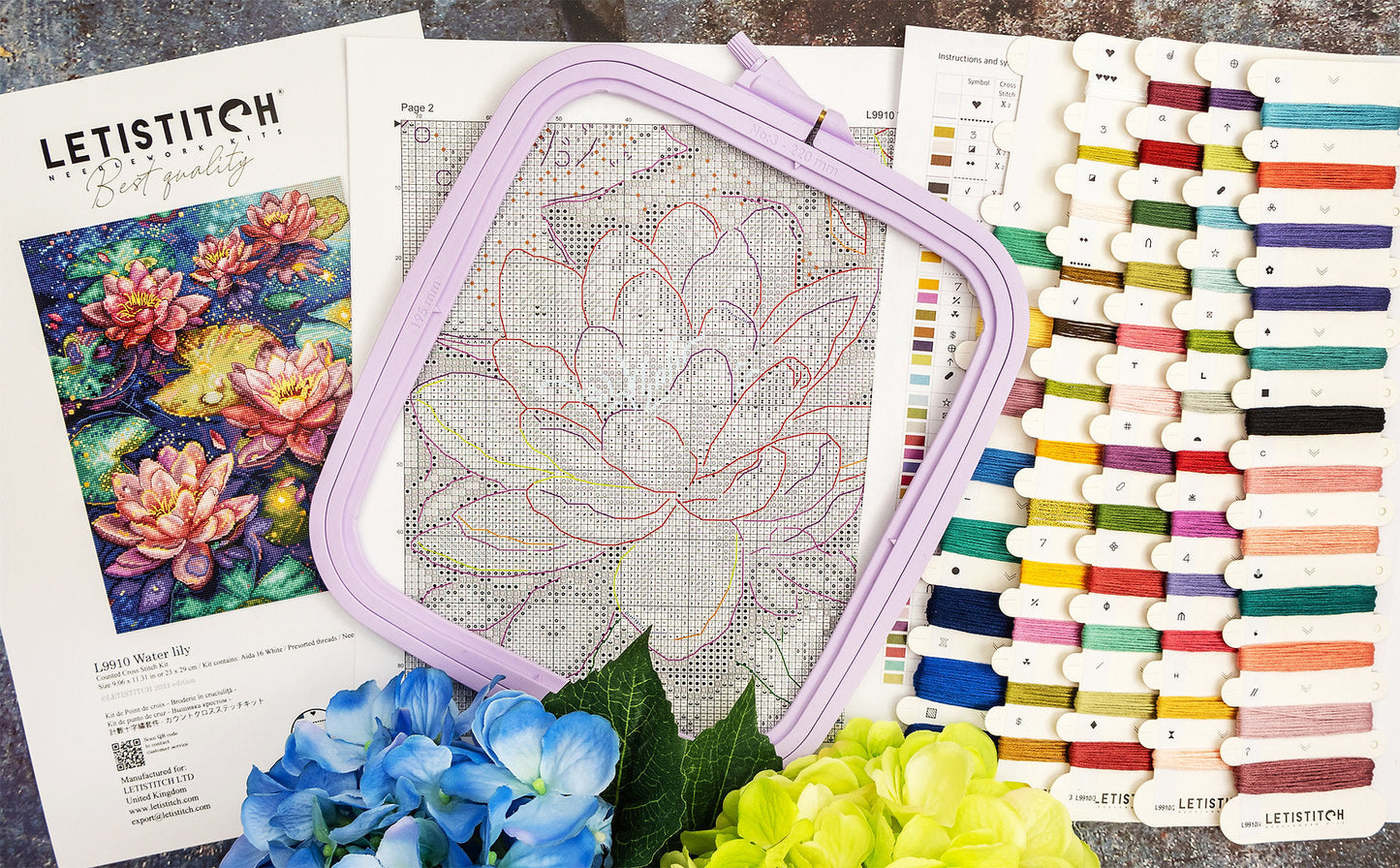 Kit de Punto de Cruz de Letistitch - L9910 Water Lily