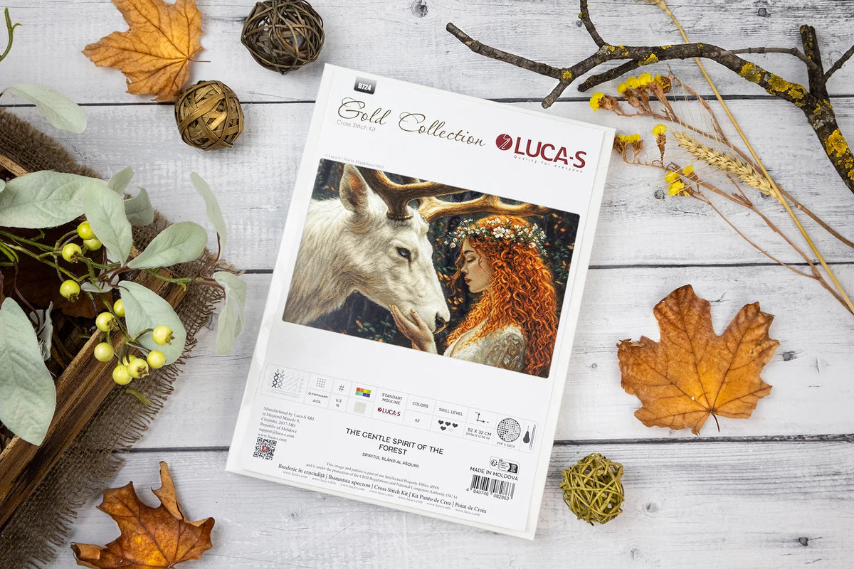 Esquema y detalles de alta calidad del kit de punto de cruz Luca-S GOLD B724