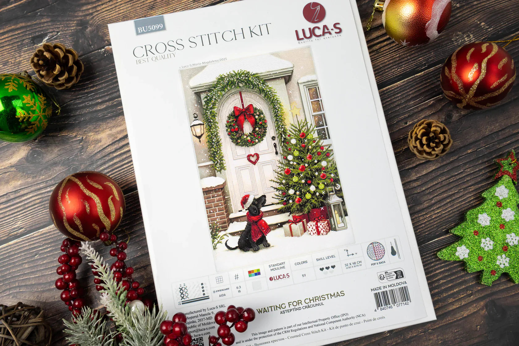 Kit de punto de cruz Luca-S Waiting for Christmas