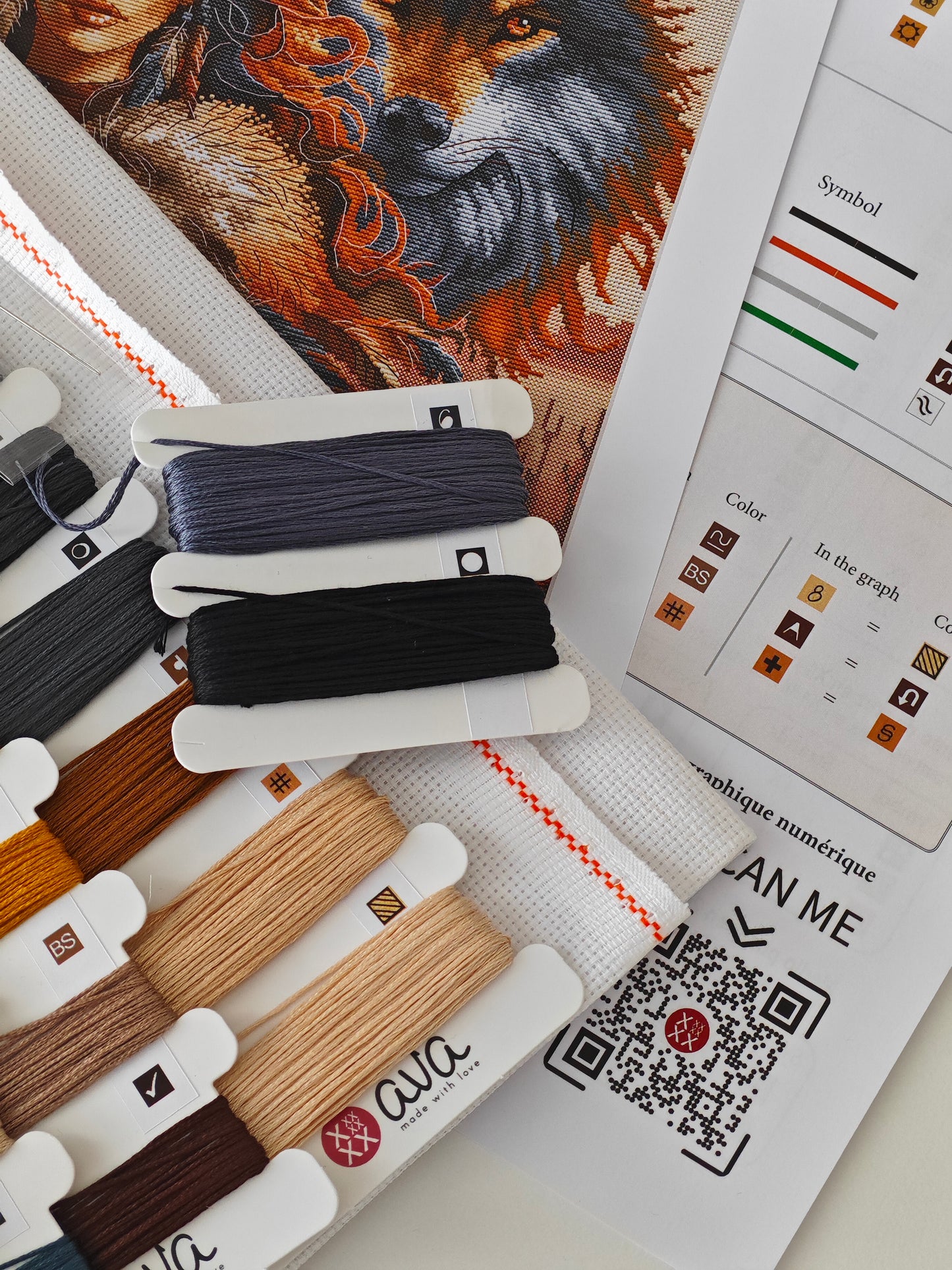 The Worrior and the Wolf - Cross Stitch Kit AVA P076
