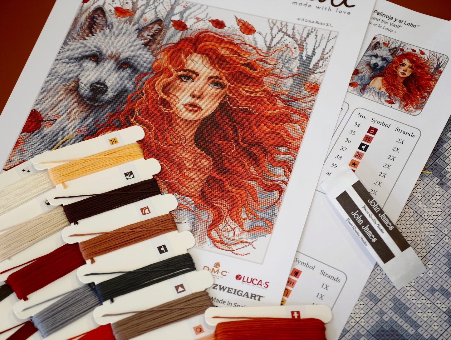 P049 The Ginger Girl and the Wolf - Cross Stitch Kit AVA